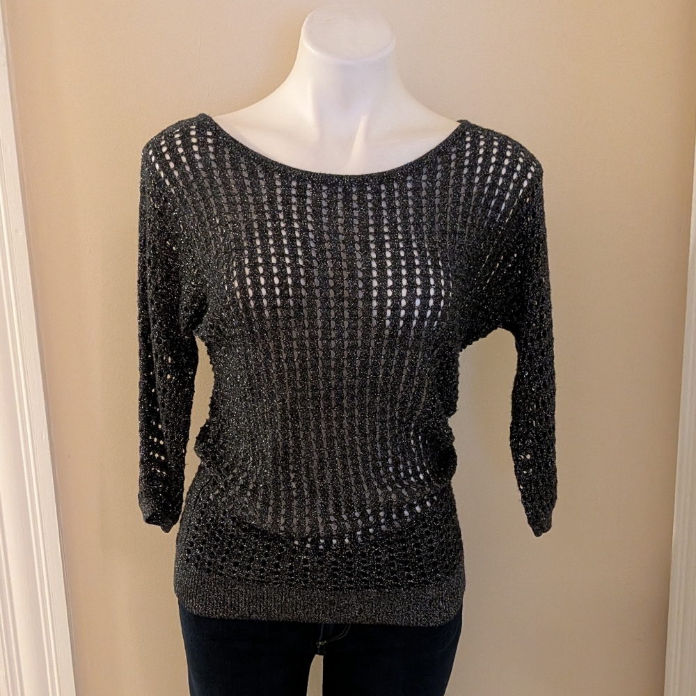 Express dark gray loos knit sparkle sweater size XS